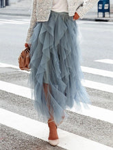 Mesh Tulle Midi Skirt